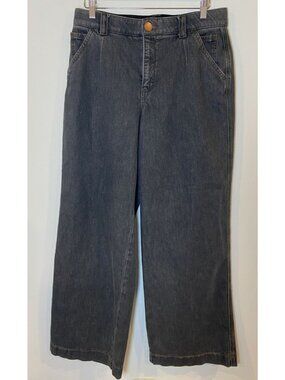 Democray Ab Solution Jeans Wide Leg Black Wash Gray Size 12